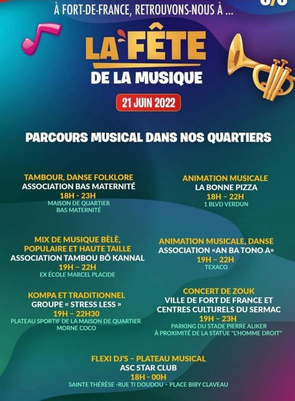 Fête de la musique 2022 à Fort-de-France : parcours musical dans nos ...